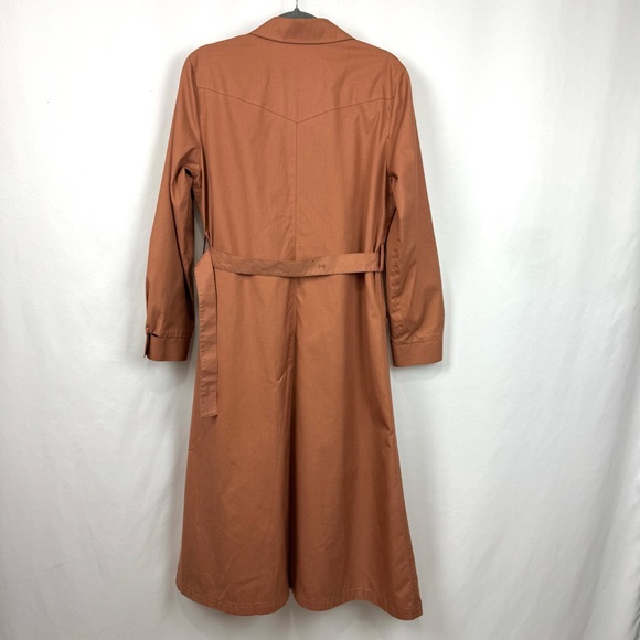Vintage 80s London Fog Trench Coat Women’s Sz 12 Orange Fall Jacket Amish Style - Picture 5 of 12